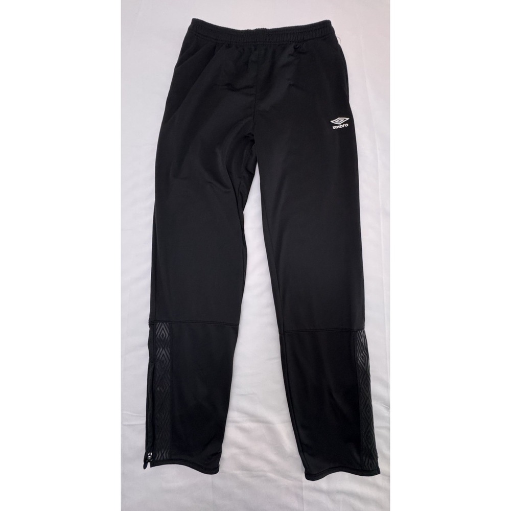 Umbro Track Warmup Pants Womens XL Ankle Zip Black Track Soccer Nylon